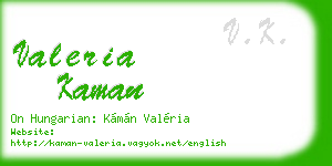 valeria kaman business card