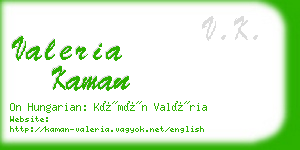 valeria kaman business card